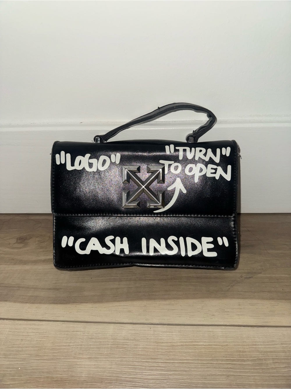 OFF WHITE Top-Handle Bag with Silver Hardware - Picture 2 of 7